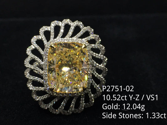 GIA 10.52 Y - Z-VS1 Cushion Diamond
