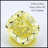 GIA 0.9 Fancy Yellow-VS2 Cushion Diamond