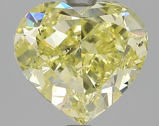 GIA 3.01 Fancy Intense Yellow-SI2 Heart Diamond