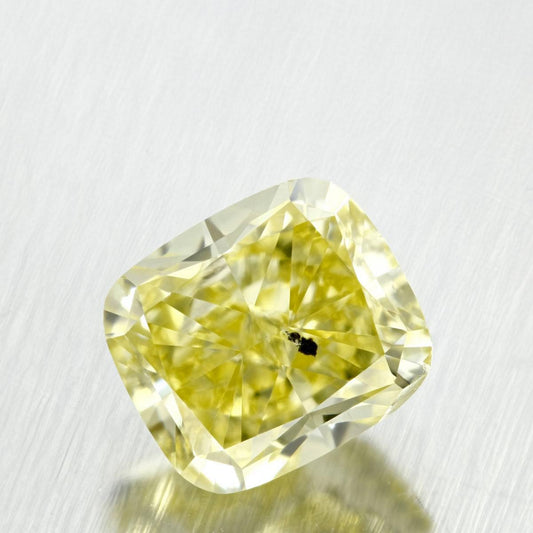 GIA 0.81 Fancy Yellow-I1 Cushion Diamond