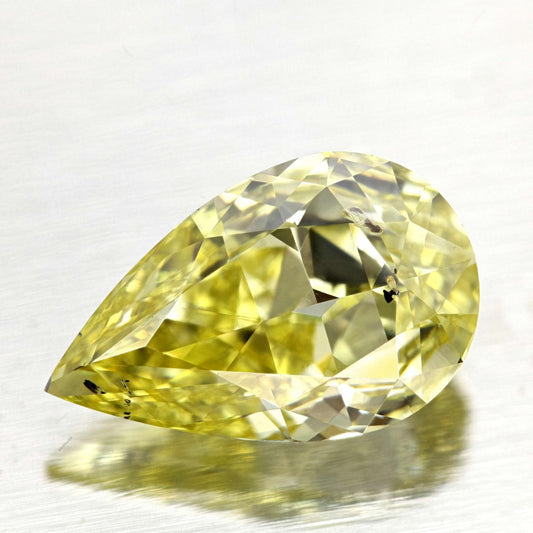 GIA 2.01 Fancy Intense Yellow-SI2 Pear Diamond