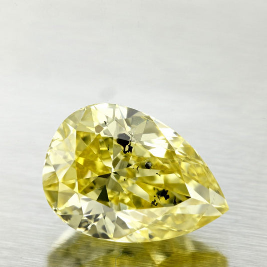 GIA 1.8 Fancy Intense Yellow-I1 Pear Diamond