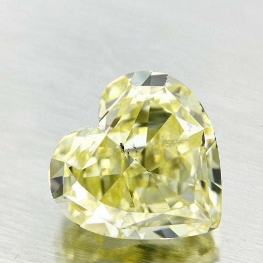 GIA 5.08 Fancy Light Yellow-SI2 Heart Diamond