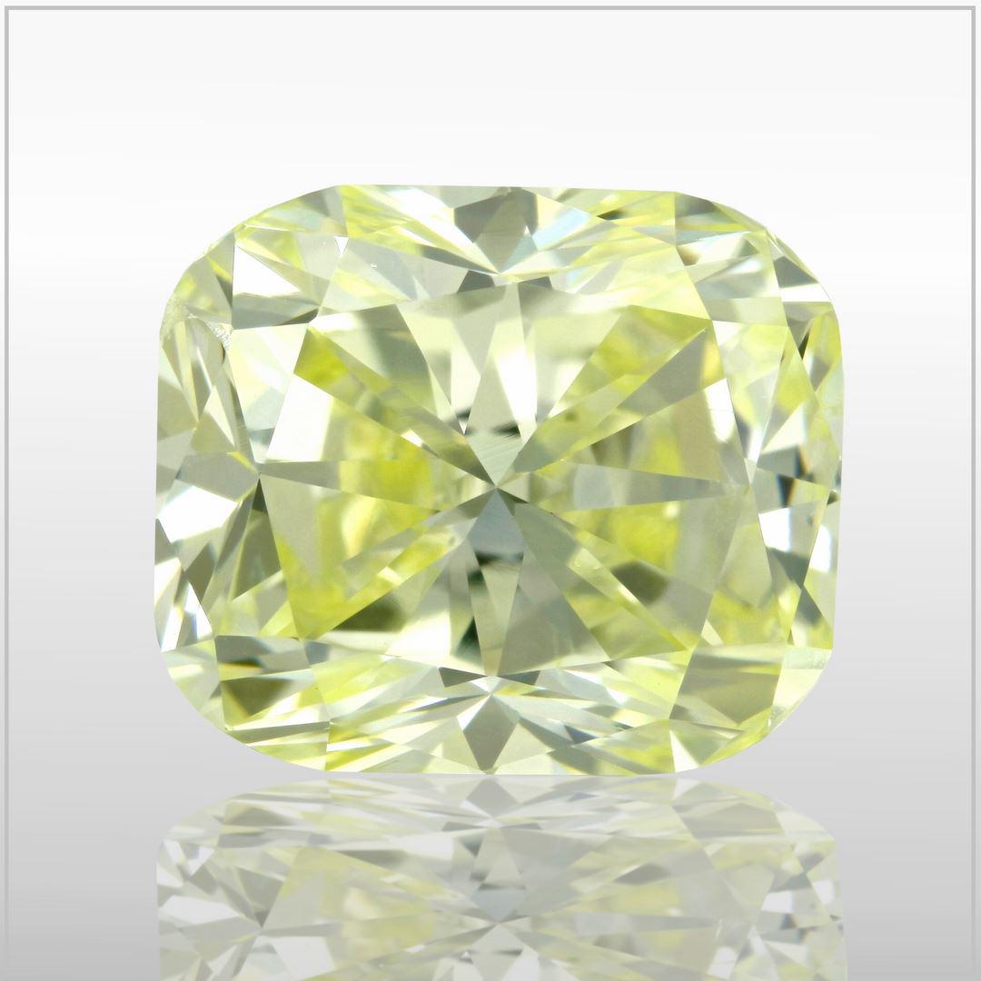 GIA 1.31 Fancy Light Green Yellow-SI1 Cushion Diamond