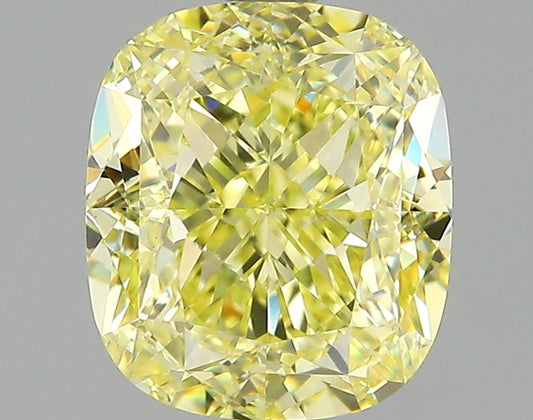 GIA 2.09 Fancy Yellow-VVS2 Cushion Diamond