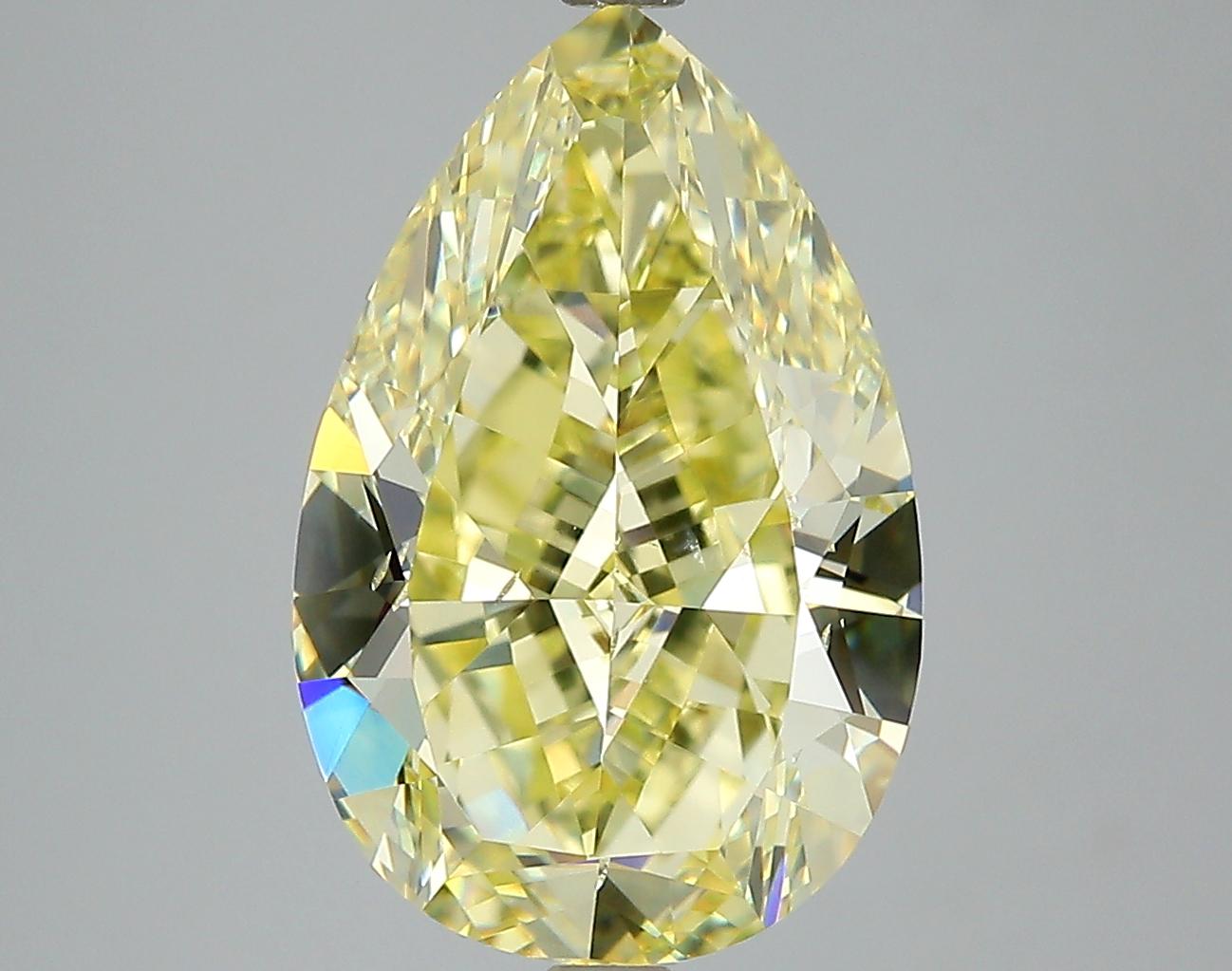 GIA 5.11 Fancy Yellow-VS2 Pear Diamond