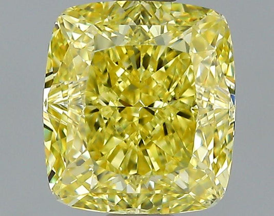 GIA 0.86 Fancy Intense Yellow-VS2 Cushion Diamond