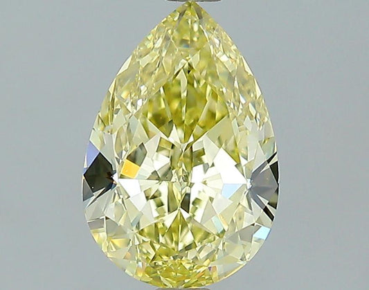 GIA 1.45 Fancy Yellow-VVS2 Pear Diamond