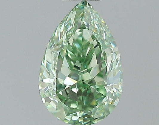 GIA 0.39 Fancy Intense Green-VVS1 Pear Diamond