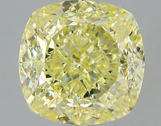 GIA 3.88 Fancy Yellow-VS2 Cushion Diamond