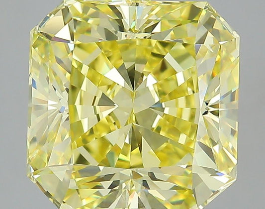 GIA 5.58 Fancy Vivid Yellow-VS2 Radiant Diamond