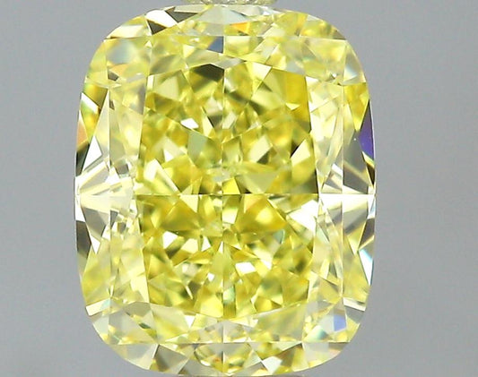 GIA 0.62 Fancy Intense Yellow-VS1 Cushion Diamond