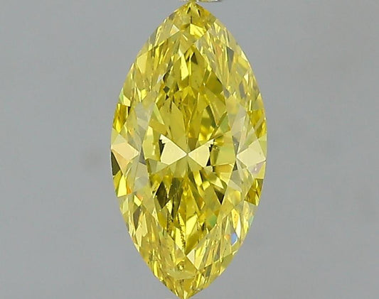 GIA 0.75 Fancy Vivid Yellow-SI1 Marquise Diamond