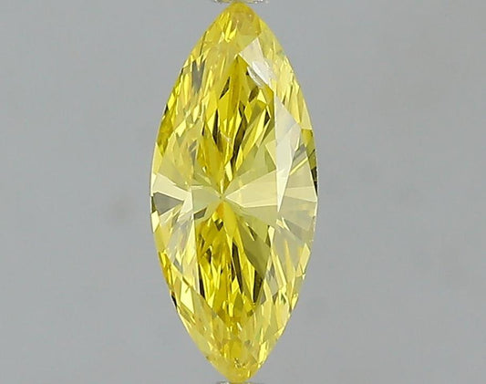 GIA 0.56 Fancy Vivid Yellow-SI2 Marquise Diamond