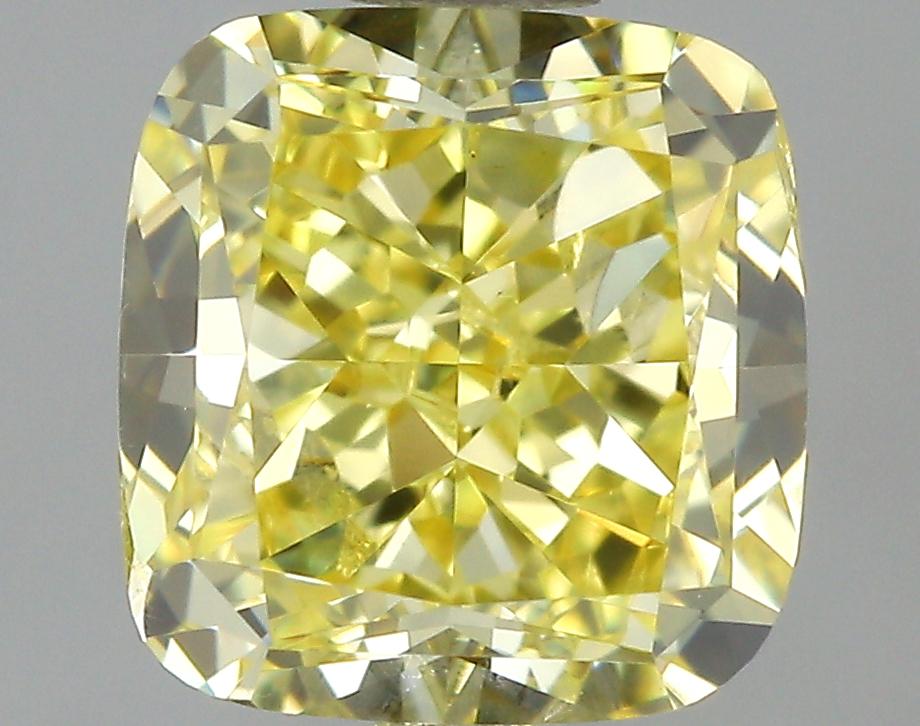 GIA 1.06 Fancy Intense Yellow-VS2 Cushion Diamond