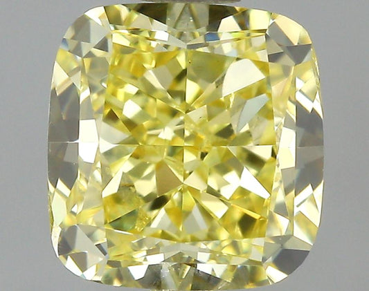 GIA 1.06 Fancy Intense Yellow-VS2 Cushion Diamond