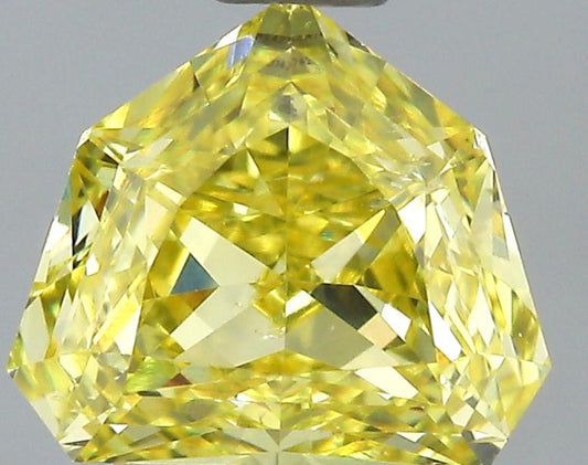 GIA 0.57 Fancy Intense Yellow-SI2 Shield Diamond