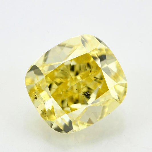 GIA 1.17 Fancy Vivid Yellow-SI1 Cushion Diamond