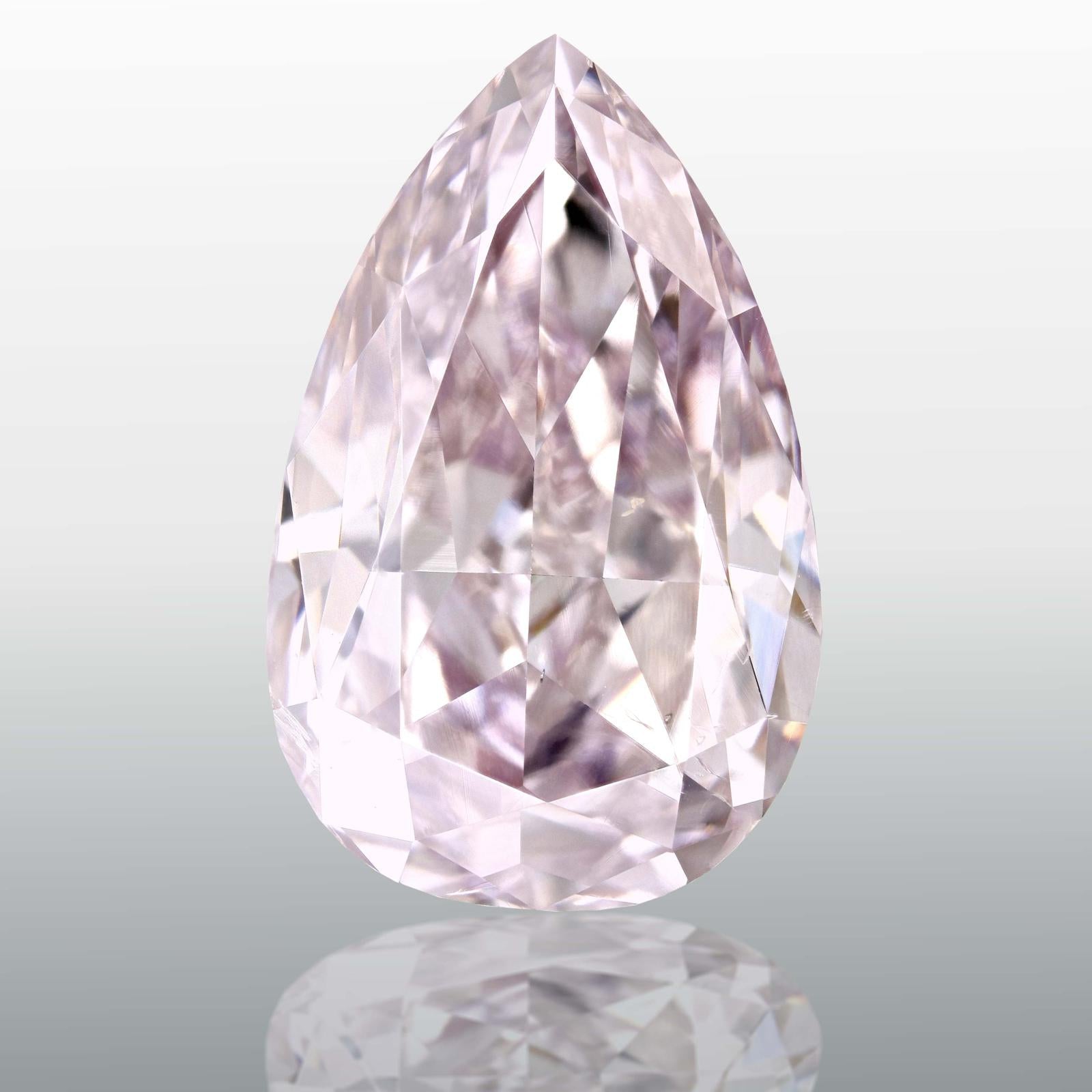 GIA 2.58 Fancy Pink Purple-SI2 Pear Diamond