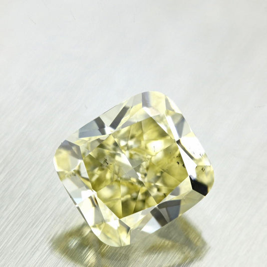 GIA 1.68 Fancy Light Yellow-SI1 Cushion Diamond