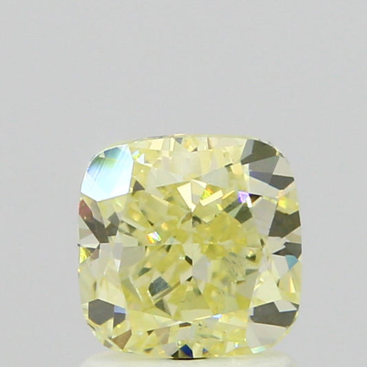 GIA 1.5 Fancy Light Yellow-VS2 Cushion Diamond