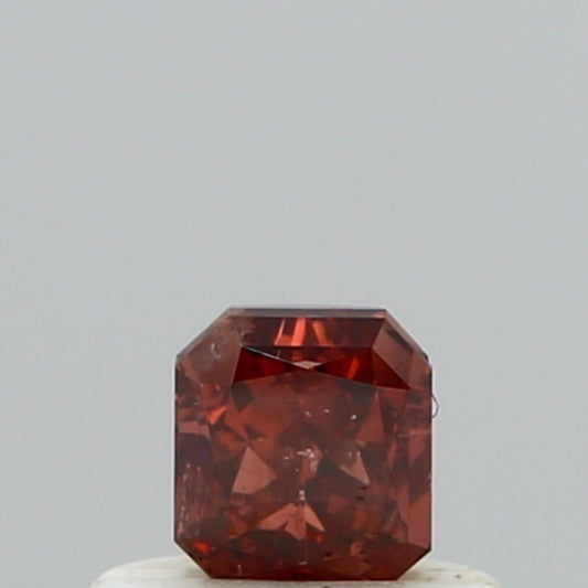 GIA 0.41 Fancy Deep Brownish Orangy Pink-I2 Radiant Diamond