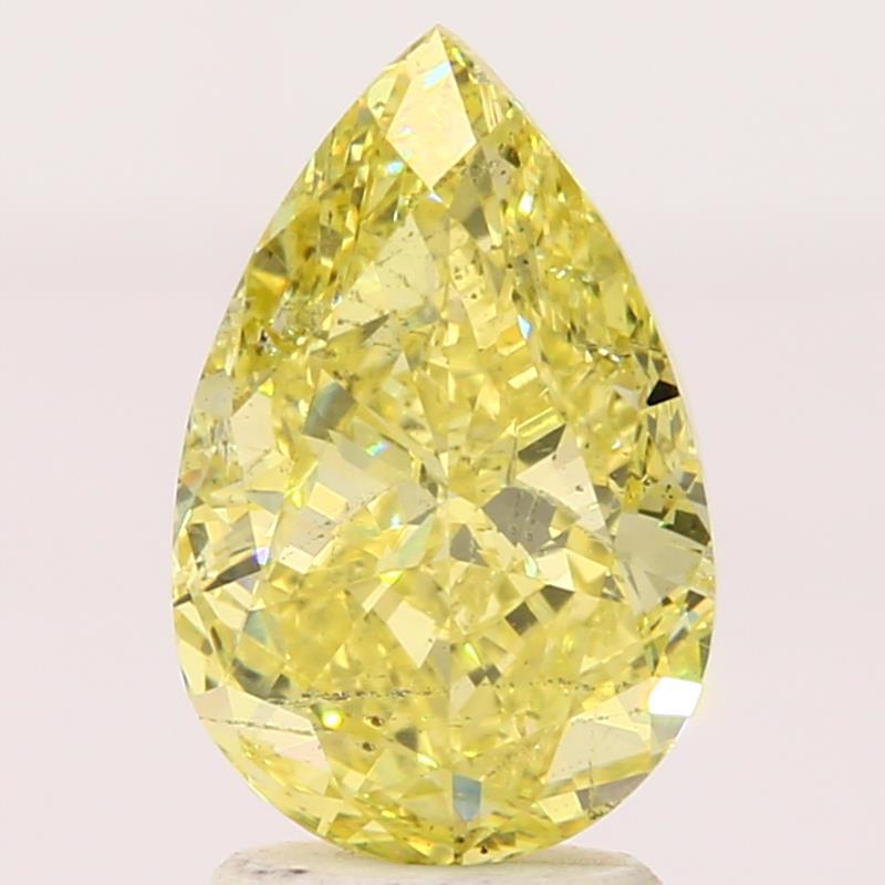 GIA 1.7 Fancy Intense Yellow-SI2 Pear Diamond