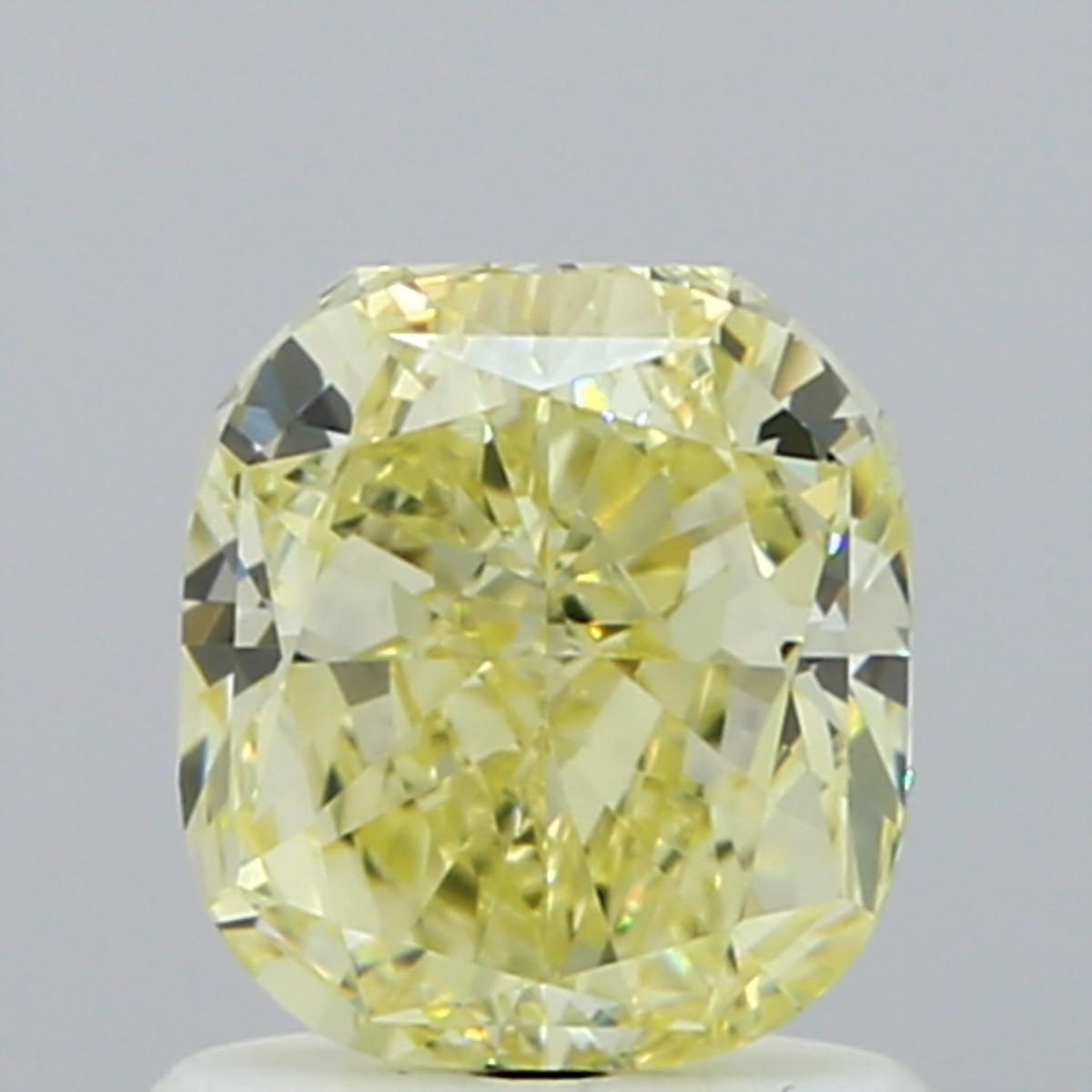GIA 1.14 Fancy Yellow-VVS2 Cushion Diamond