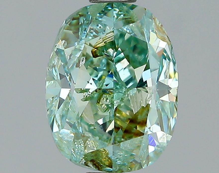 GIA 1.99 Fancy Intense Bluish Green-I1 Oval Diamond