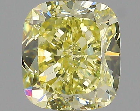 GIA 1.21 Fancy Yellow-SI1 Cushion Diamond