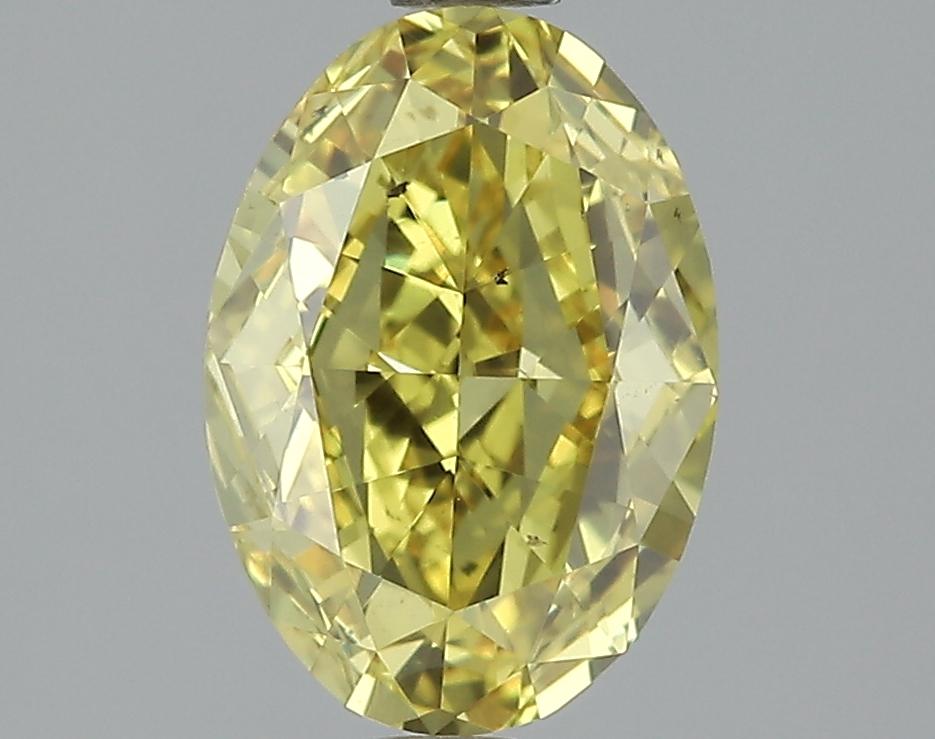 GIA 1.71 Fancy Vivid Yellow-SI1 Oval Diamond