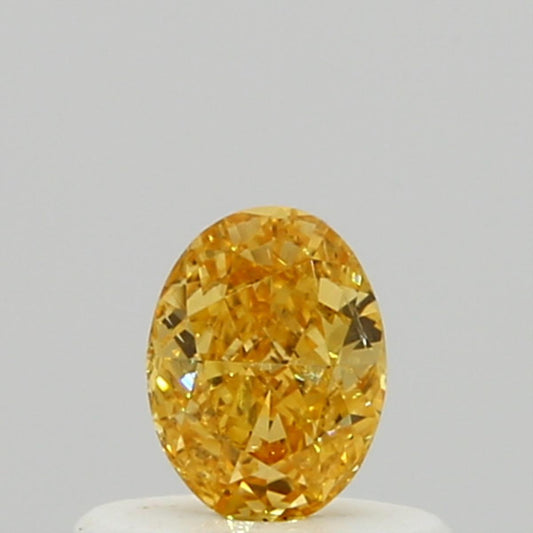 GIA 0.31 Fancy Vivid Yellow Orange-SI2 Oval Diamond