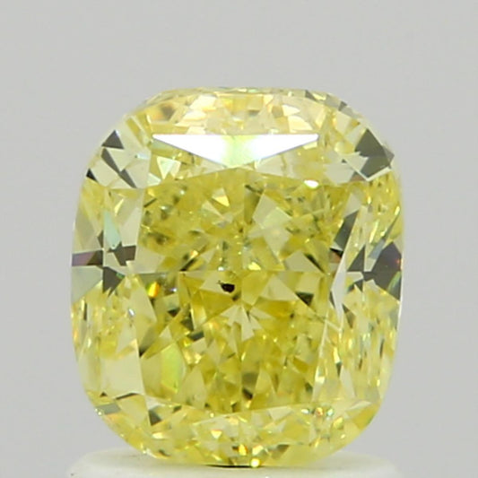 GIA 1.5 Fancy Intense Yellow-SI2 Cushion Diamond