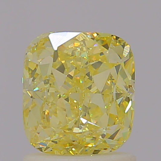 GIA 1.52 Fancy Yellow-SI1 Cushion Diamond