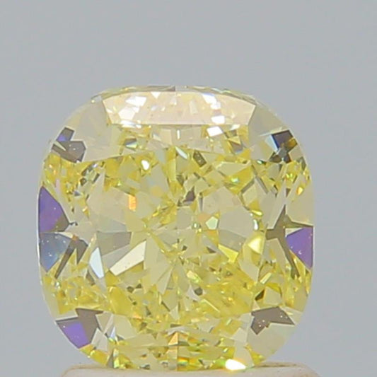 GIA 1.52 Fancy Yellow-SI1 Cushion Diamond