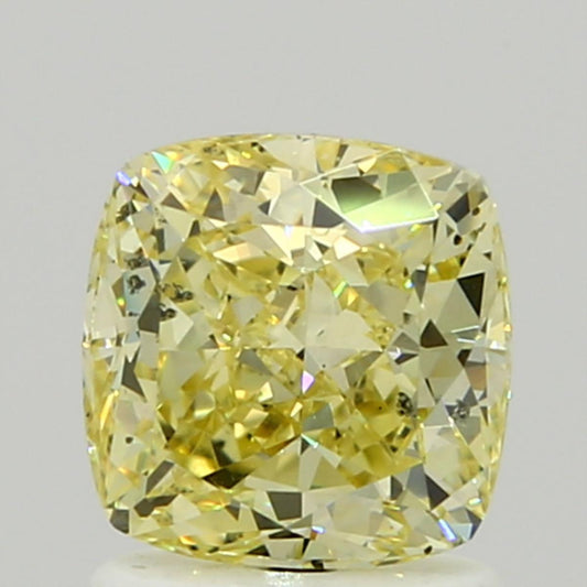GIA 1.23 Fancy Yellow-SI2 Cushion Diamond