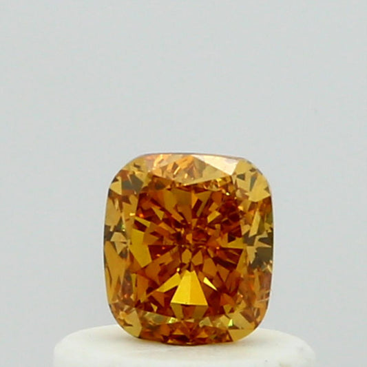 GIA 0.4 Fancy Deep Yellow Orange-VS1 Cushion Diamond