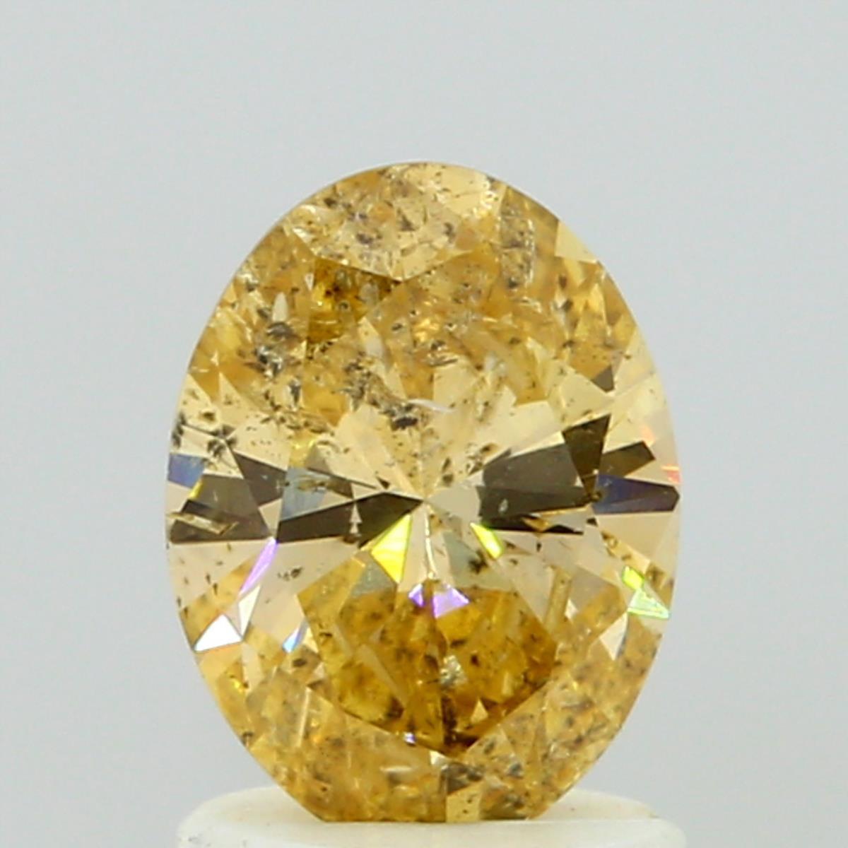 GIA 1.08 Fancy Intense Yellow Orange-I1 Oval Diamond
