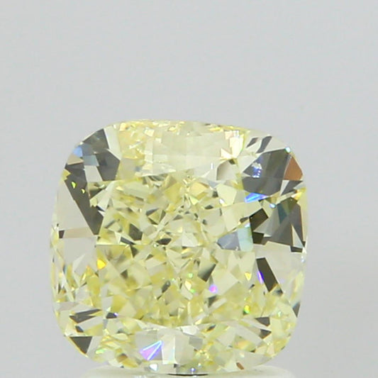 GIA 1.54 Fancy Yellow-VS2 Cushion Diamond
