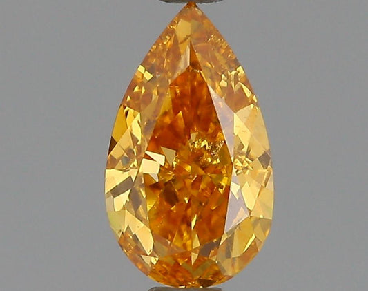 GIA 0.54 Fancy Intense Yellow Orange-SI1 Pear Diamond
