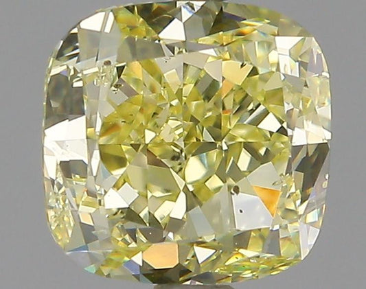 GIA 1.71 Fancy Yellow-SI2 Cushion Diamond