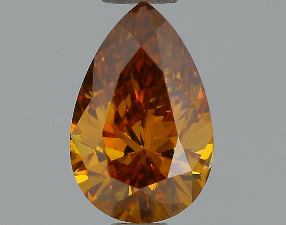 GIA 0.51 Fancy Deep Brown Orange-SI1 Pear Diamond