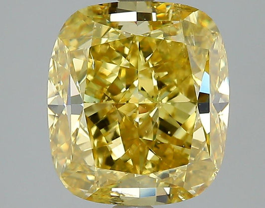 GIA 4 Fancy Deep Yellow-SI2 Cushion Diamond