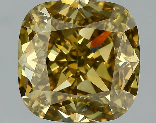 GIA 2.57 Fancy Brownish Yellow-VS2 Cushion Diamond
