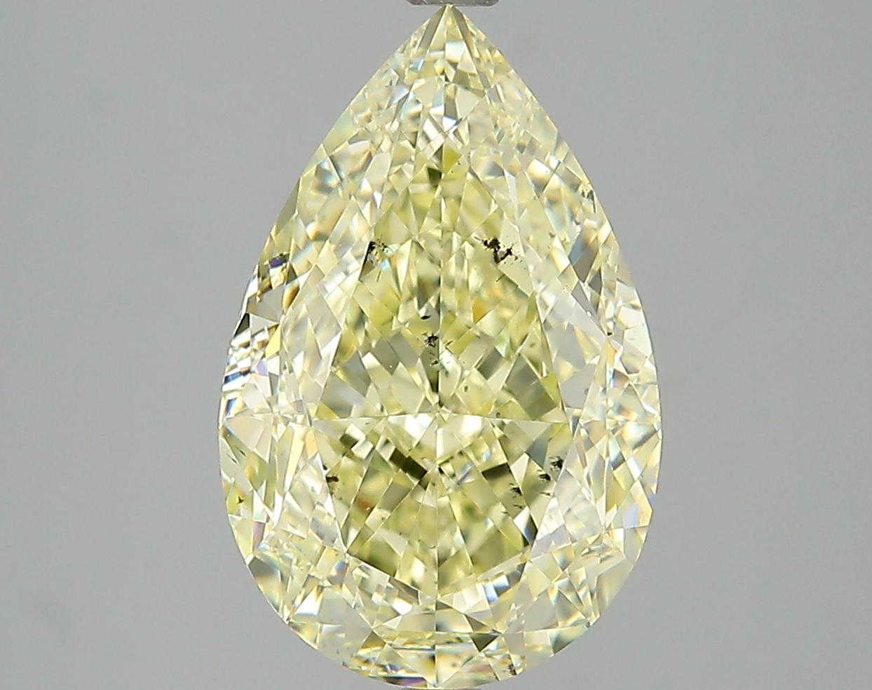 GIA 5.09 Fancy Light Yellow-SI2 Pear Diamond