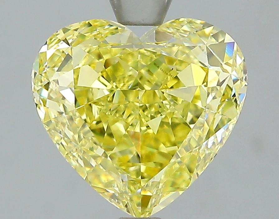 GIA 3.01 Fancy Intense Yellow-VVS2 Heart Diamond