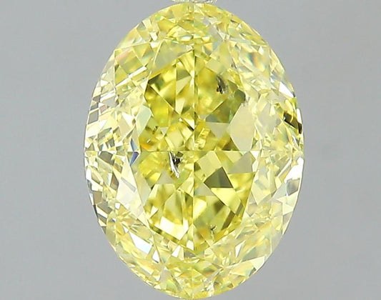 GIA 2.1 Fancy Intense Yellow-SI2 Oval Diamond