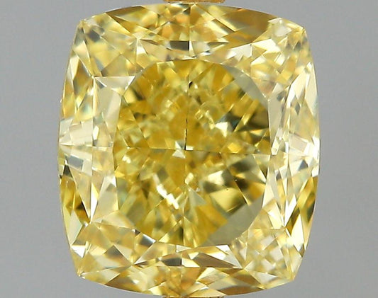 GIA 1.01 Fancy Intense Yellow-VS2 Cushion Diamond