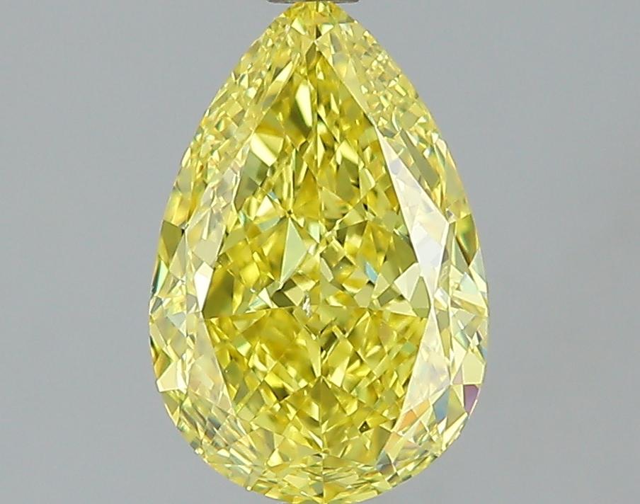 GIA 2.02 Fancy Vivid Yellow-SI1 Pear Diamond