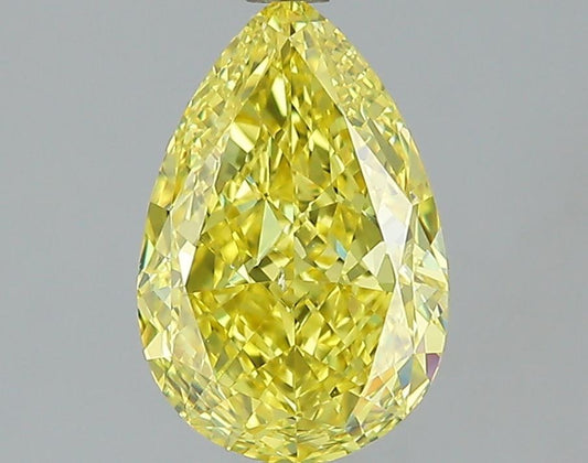 GIA 2.02 Fancy Vivid Yellow-SI1 Pear Diamond